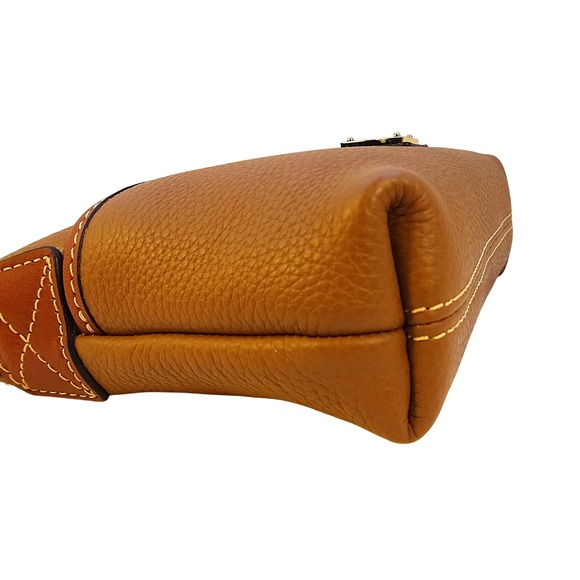 Dooney & Bourke Ginger Pouchette Crossbody Bag Caramel Pebbled Leather Purse NWT - Picture 9 of 12